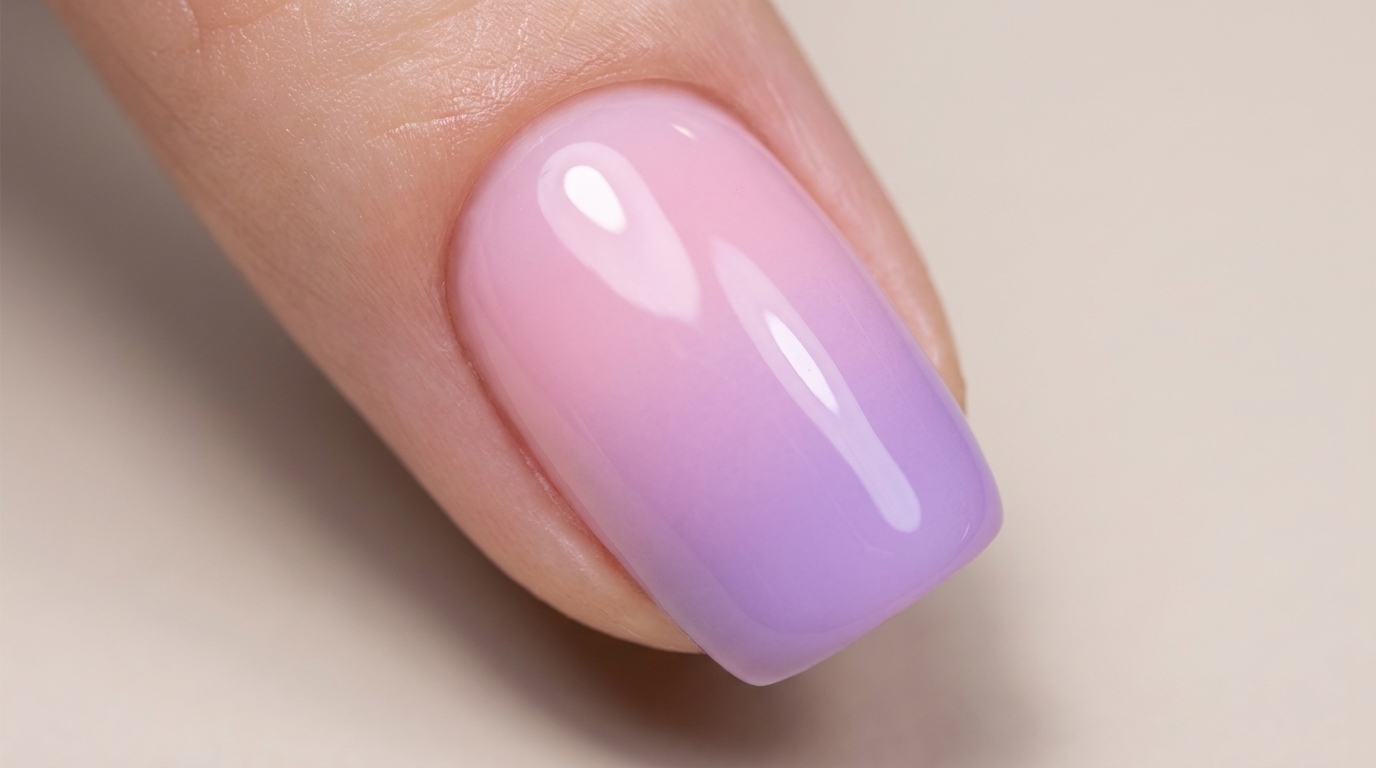 Manucure gel dégradé rose et violet — Tutoriel facile