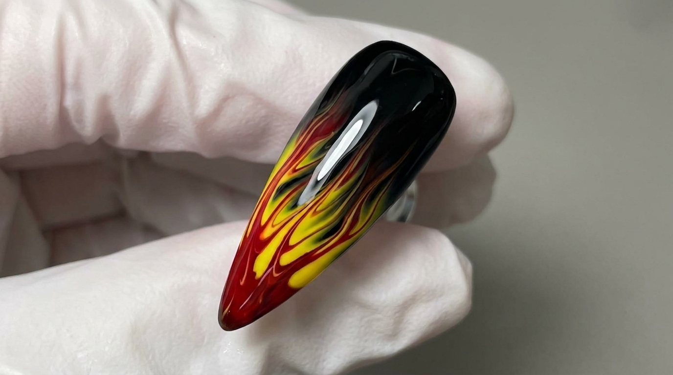 Nail Art Flammes Vibrant : Tutoriel Gel pour Débutants