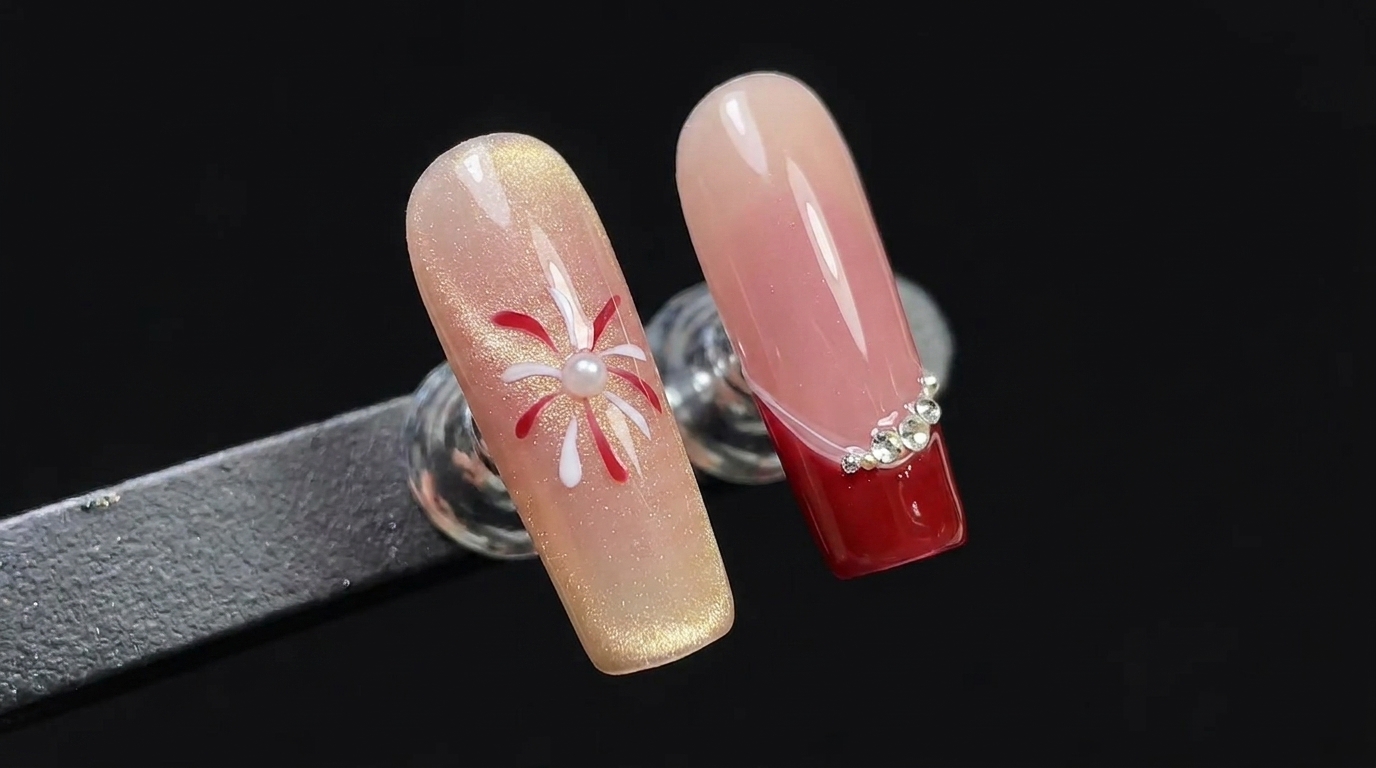 Tutoriel : Manucure Festive Nouvel An, Fireworks et French Rouge