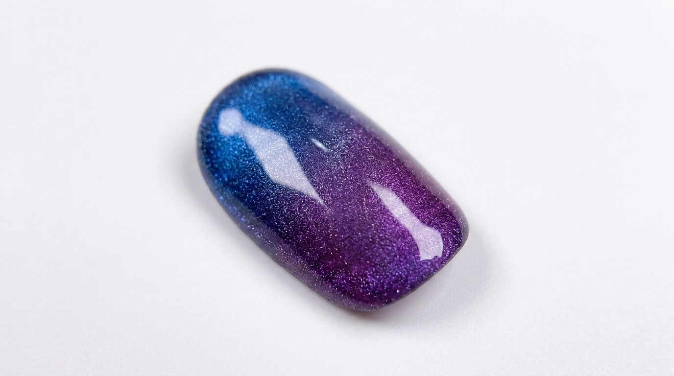 Ongles Ombré Cat-Eye Bleu et Violet — Tutoriel Dégradé Professionnel