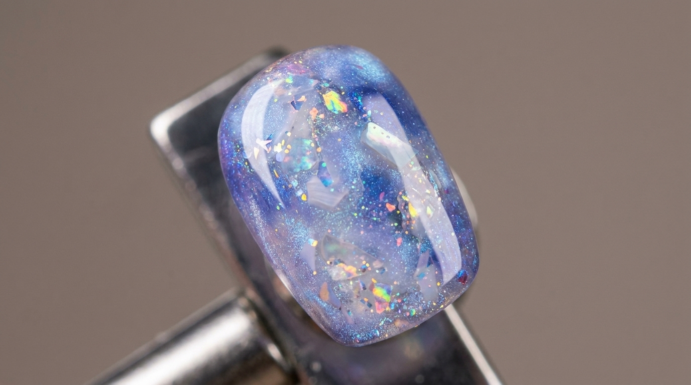 Tutoriel Ongles : Effet Cat-Eye Bleu Glacé et Coquillages