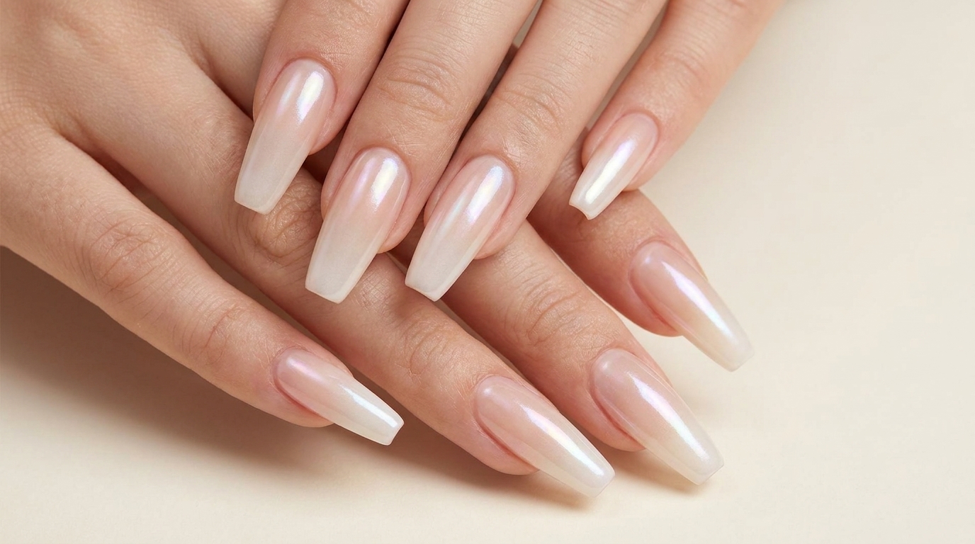 Ongles Ombré Blanc Lacté et Effet Chrome — Tutoriel Étape par Étape