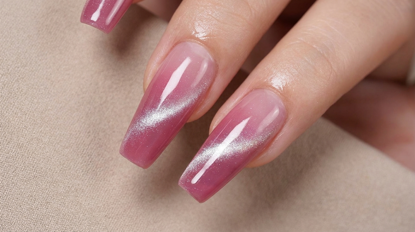 Ongles Honey Plum Cat-Eye en dégradé — Tutoriel pas à pas