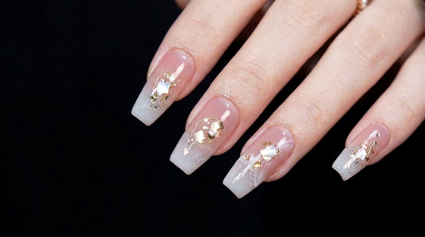 Tutoriel : Ongles Jelly, Effet Vague, Or et Coquillage