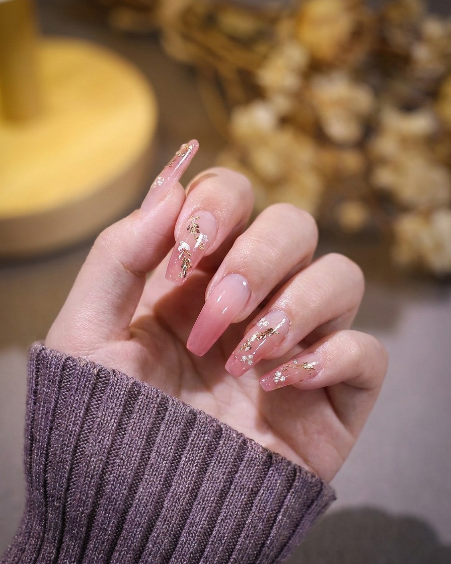 Main placée sous une lampe à ongles LED professionnelle avec lécran du minuteur visible.