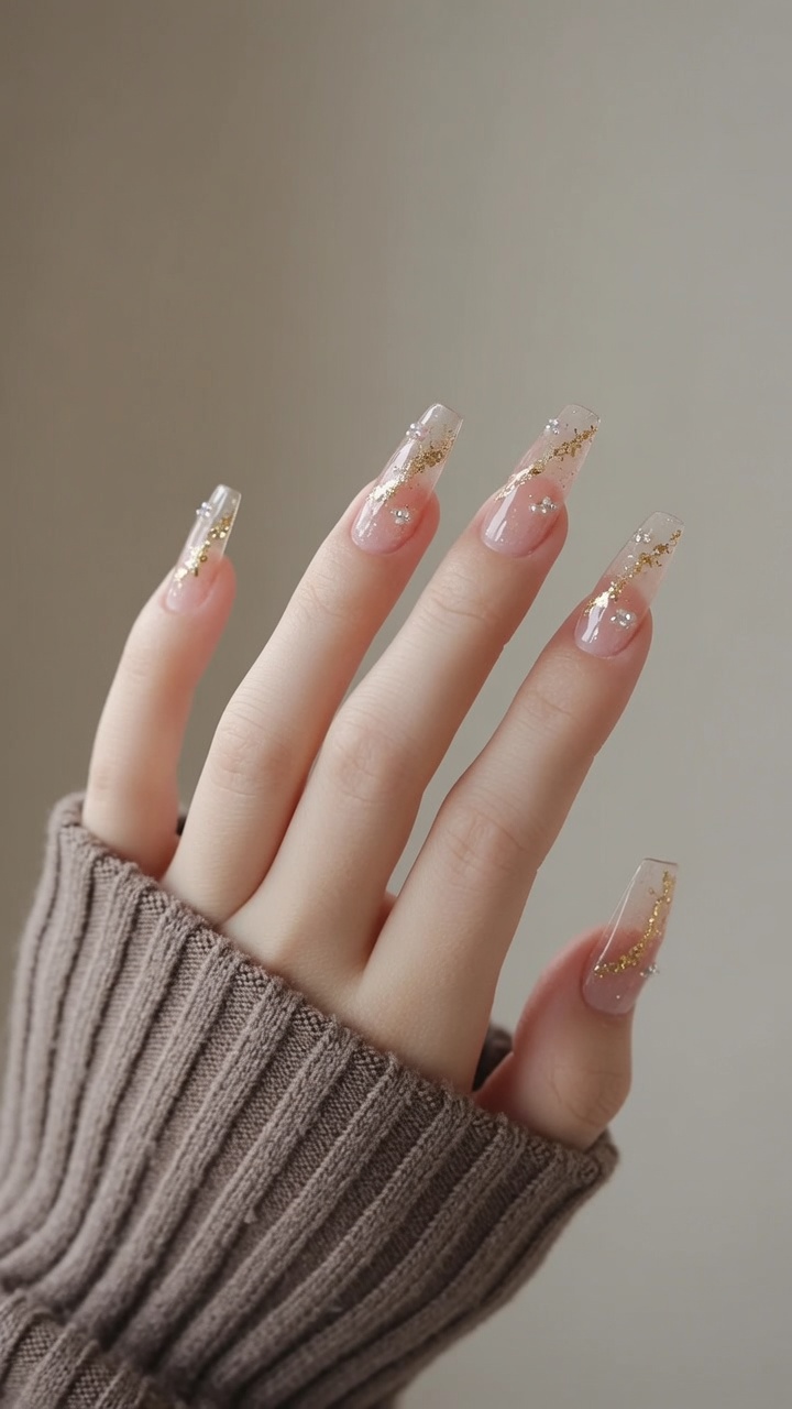 Tutoriel Ongles : Dégradé Transparent et Feuille d'Or