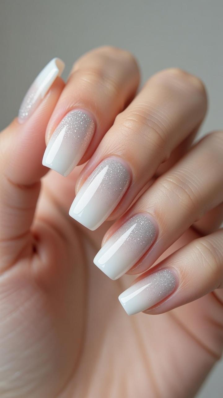 Manucure French dégradée à paillettes — Tutoriel ongle en gel élégant