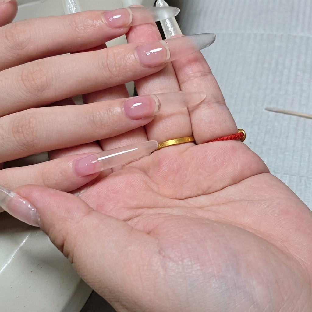 Vue de profil de lextension transparente terminée, mettant en valeur sa forme galbée.