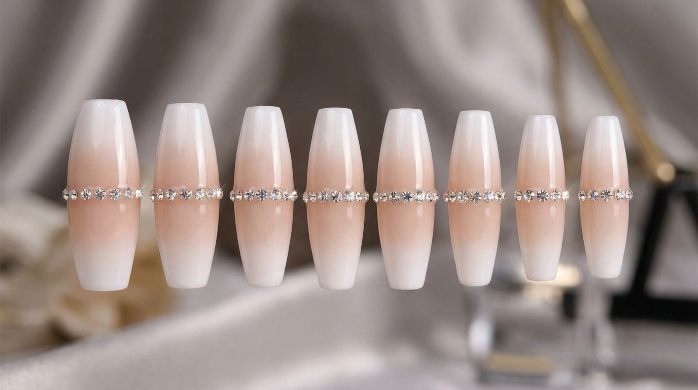 Tutoriel Extensions Press-On : Dégradé Nude et Blanc Laiteux