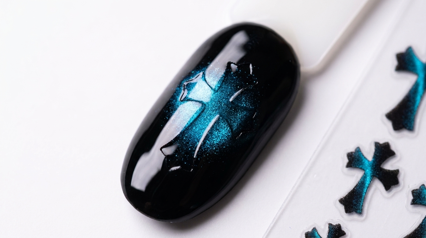 Ongles Cat Eye Chrome Hearts — Tutoriel Pas-à-Pas