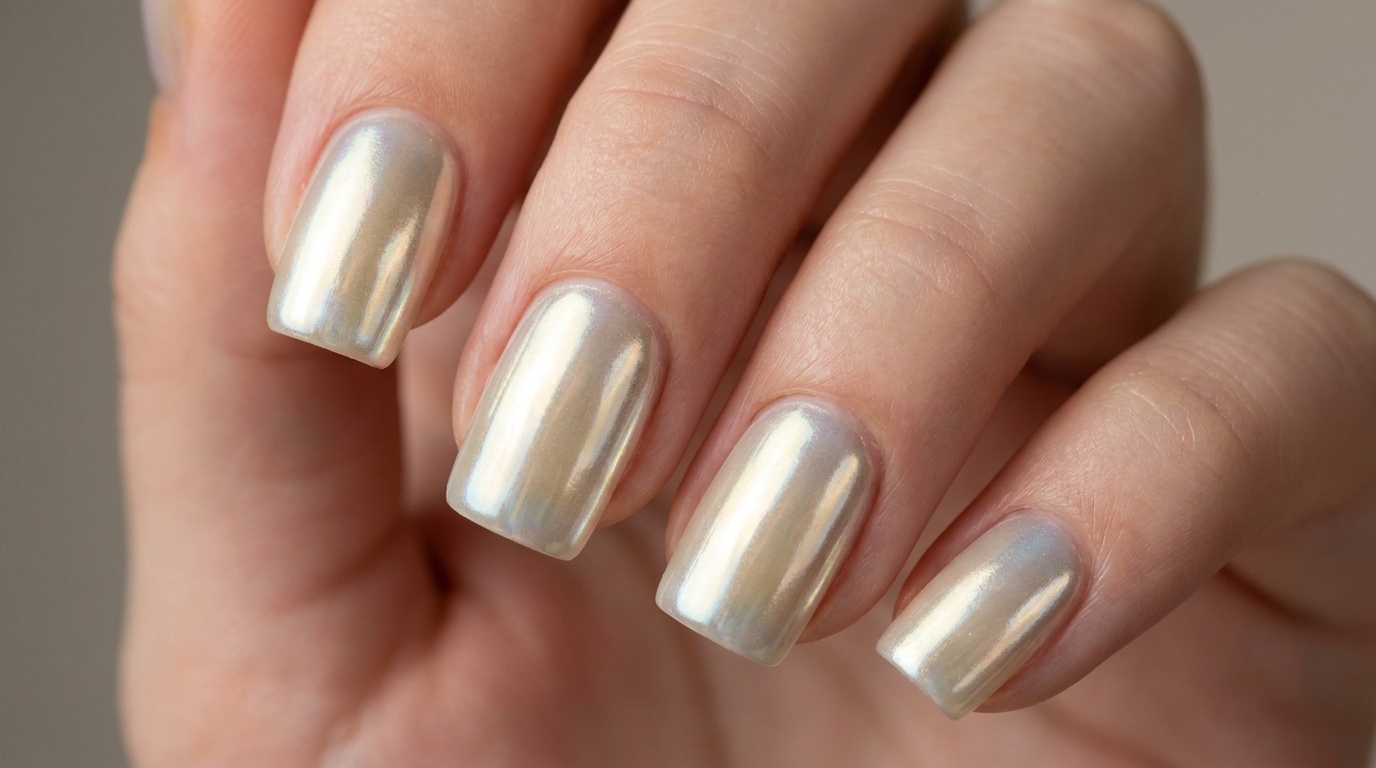 Ongles Effet Chrome Perlé — Tutoriel Manucure Miroir Élégante