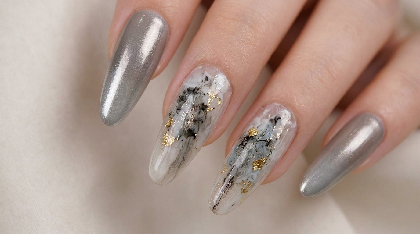 Tutoriel : Ongles Effet Miroir et Marbré Sophistiqué