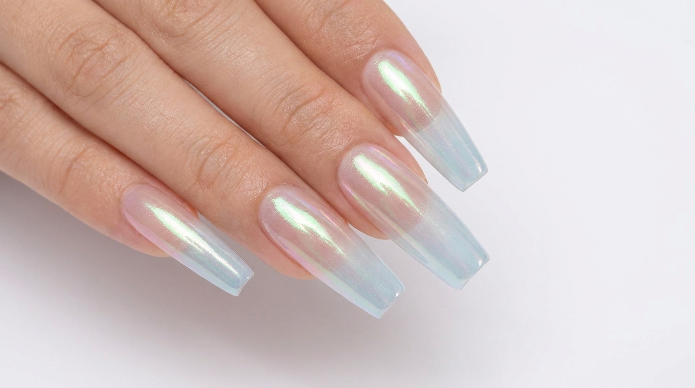 Ongles Dégradé Bleu et Chrome Aurora — Tutoriel Étape par Étape