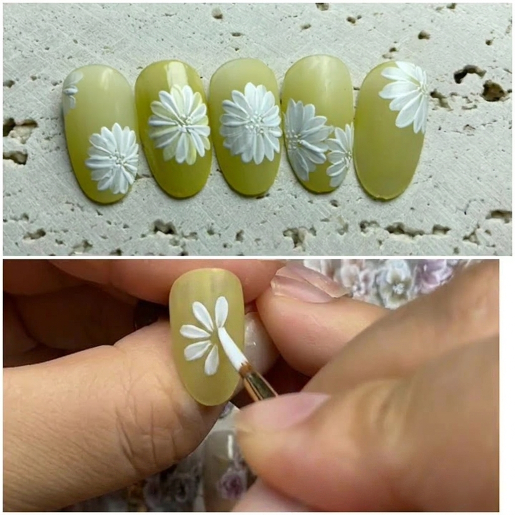 Un deuxième pétale blanc ajouté au motif de la marguerite.