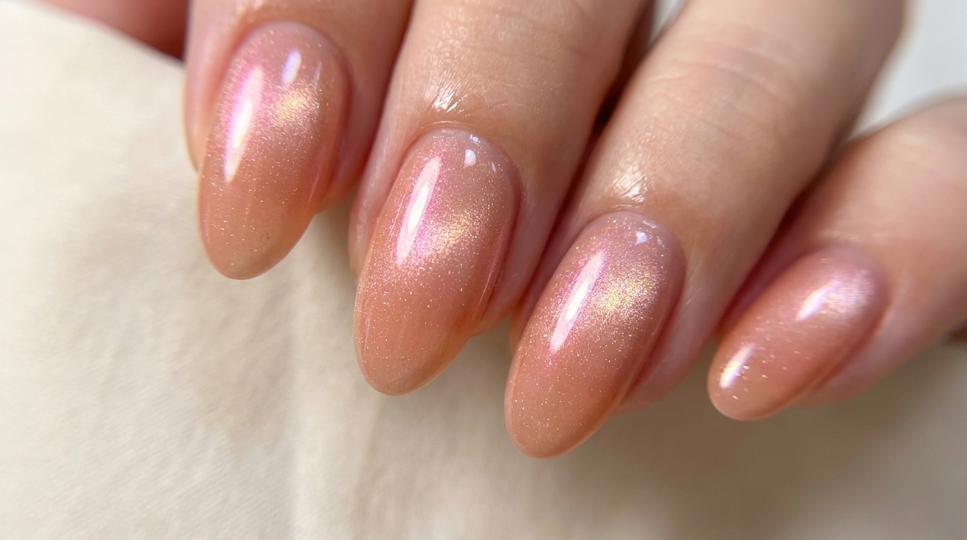 Ongles Aurora Cat-Eye Pêche — Tutoriel étape par étape