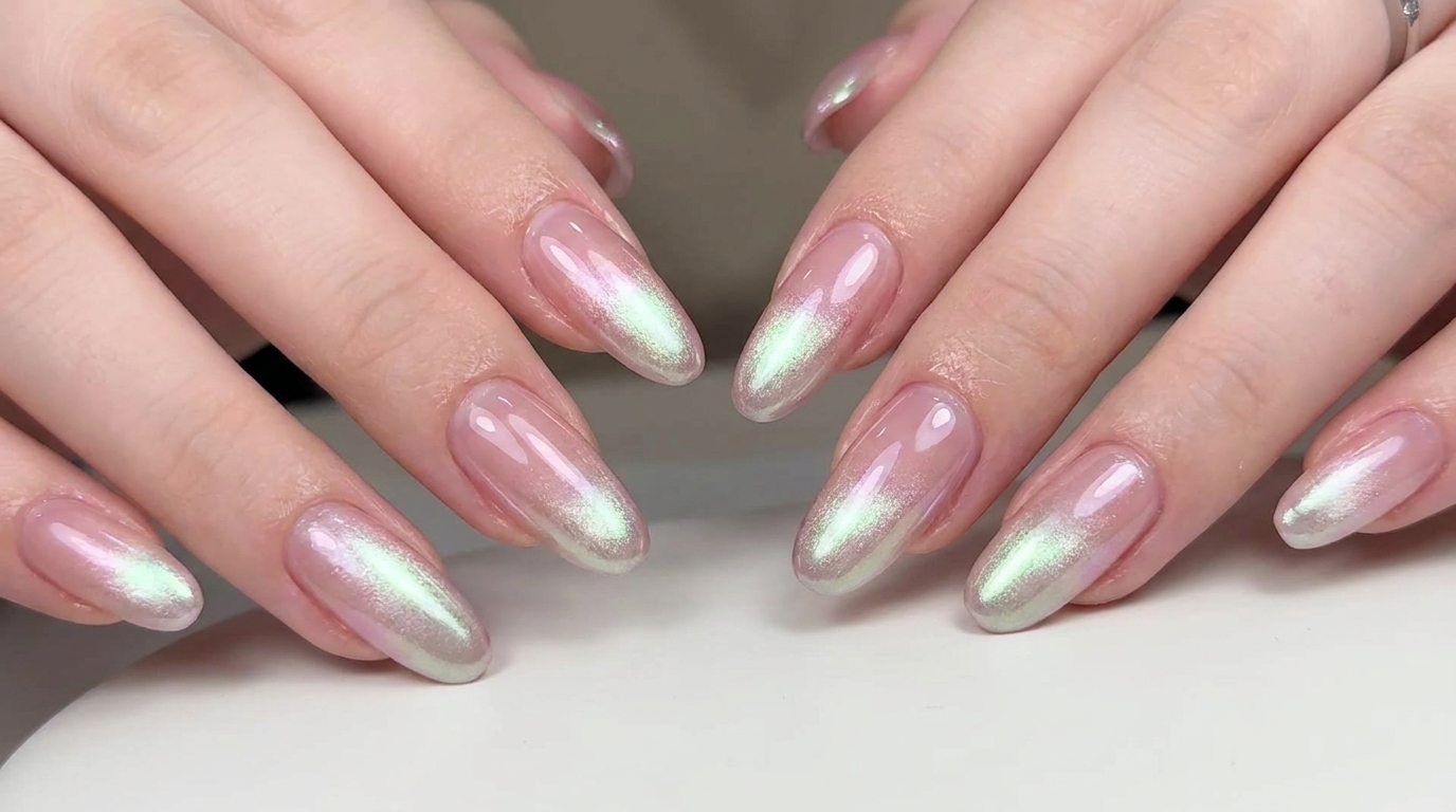 Ongles Ombré Aurora Cat-Eye : Tutoriel pour un reflet scintillant