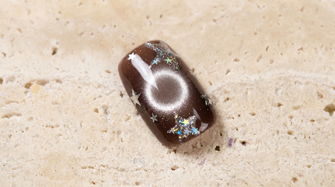 Nail Art Étoilé Effet Œil de Chat Magnétique — Tutoriel Gel Étape par Étape