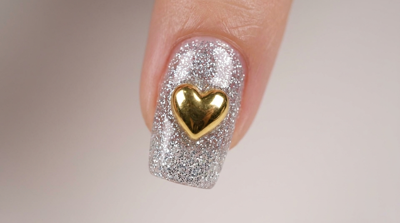 Ongles Gel avec Cœur Métallique — Tutoriel Étape par Étape pour Débutants