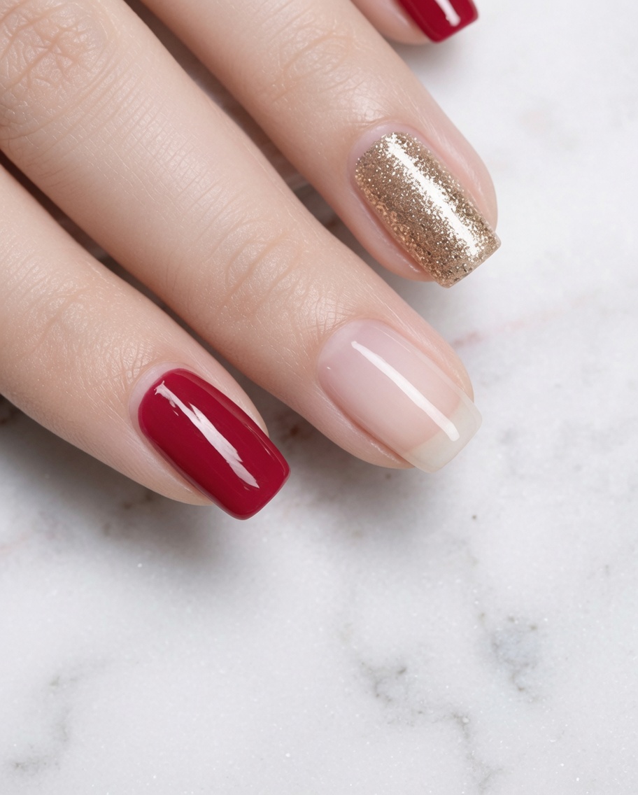Un pinceau appliquant une couche de vernis or rose vibrant et élégant sur lindex.