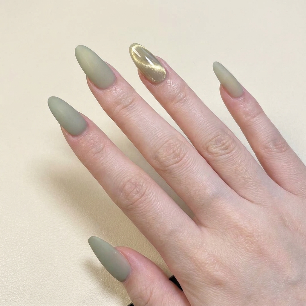 Gros plan dun pinceau liner appliquant une fine ligne en relief de gel de modelage 3D transparent sur un ongle à finition mate.