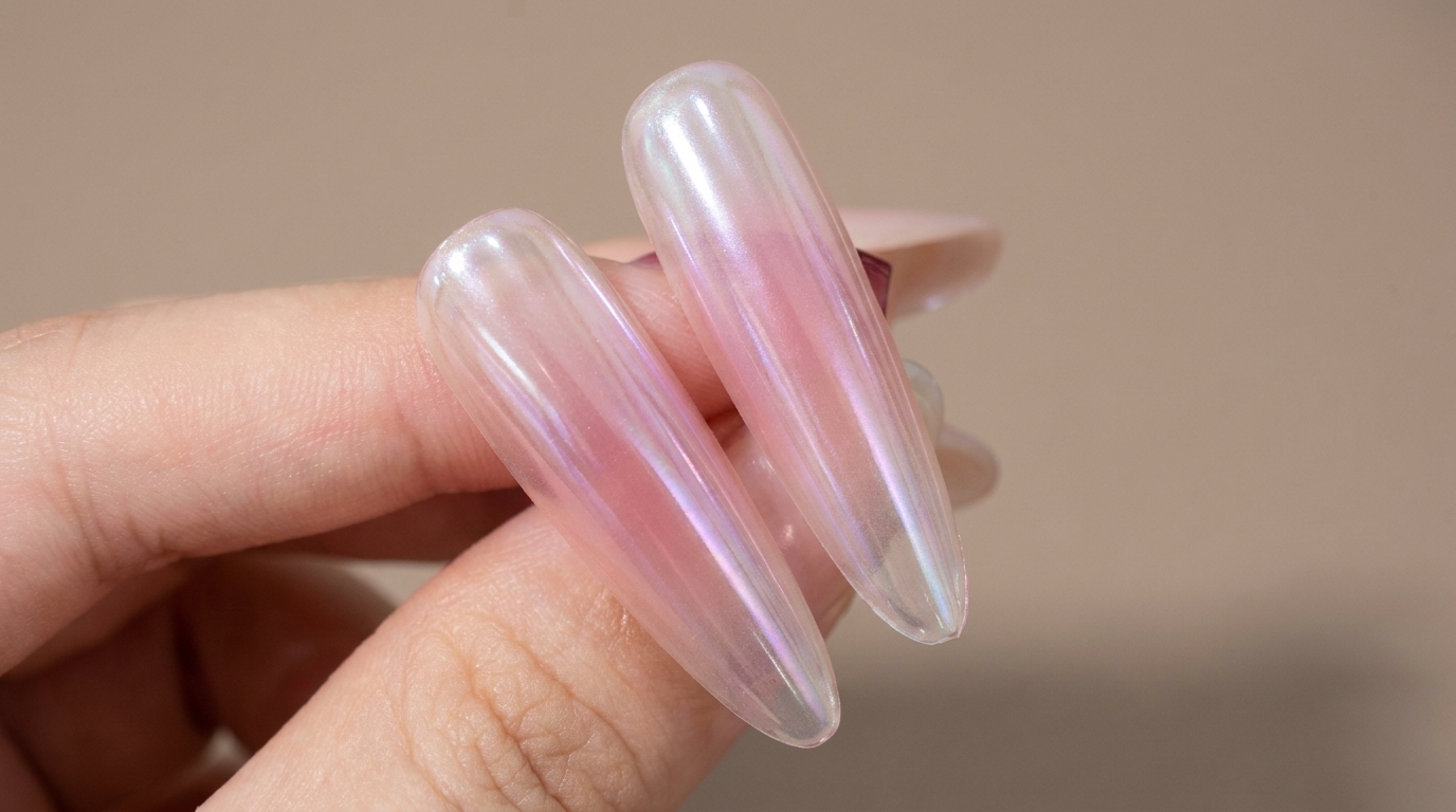 Ongles Chromés Blush Façon Hailey Bieber — Tutoriel Étape par Étape