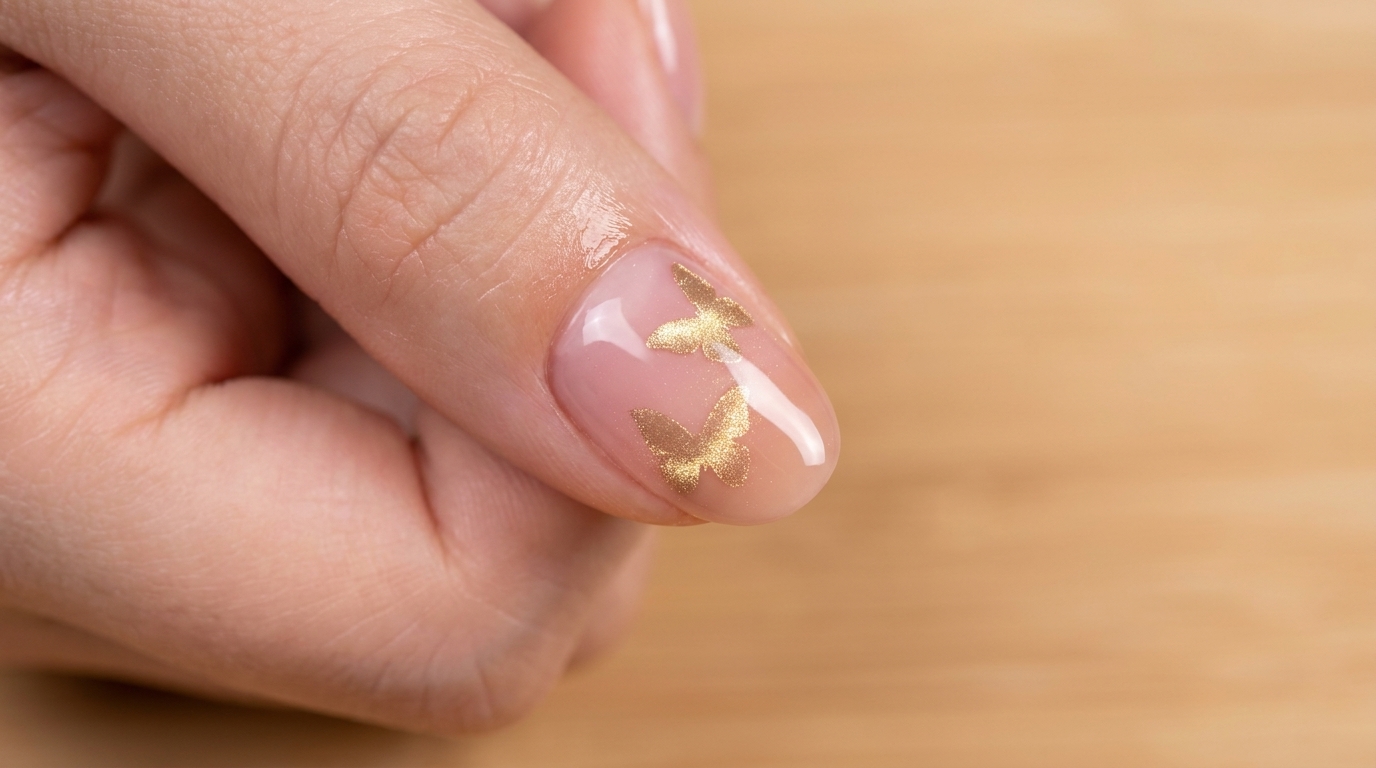 Ongles Papillon « Cat-Eye » Rose Nud et Or — Tutoriel Étape par Étape