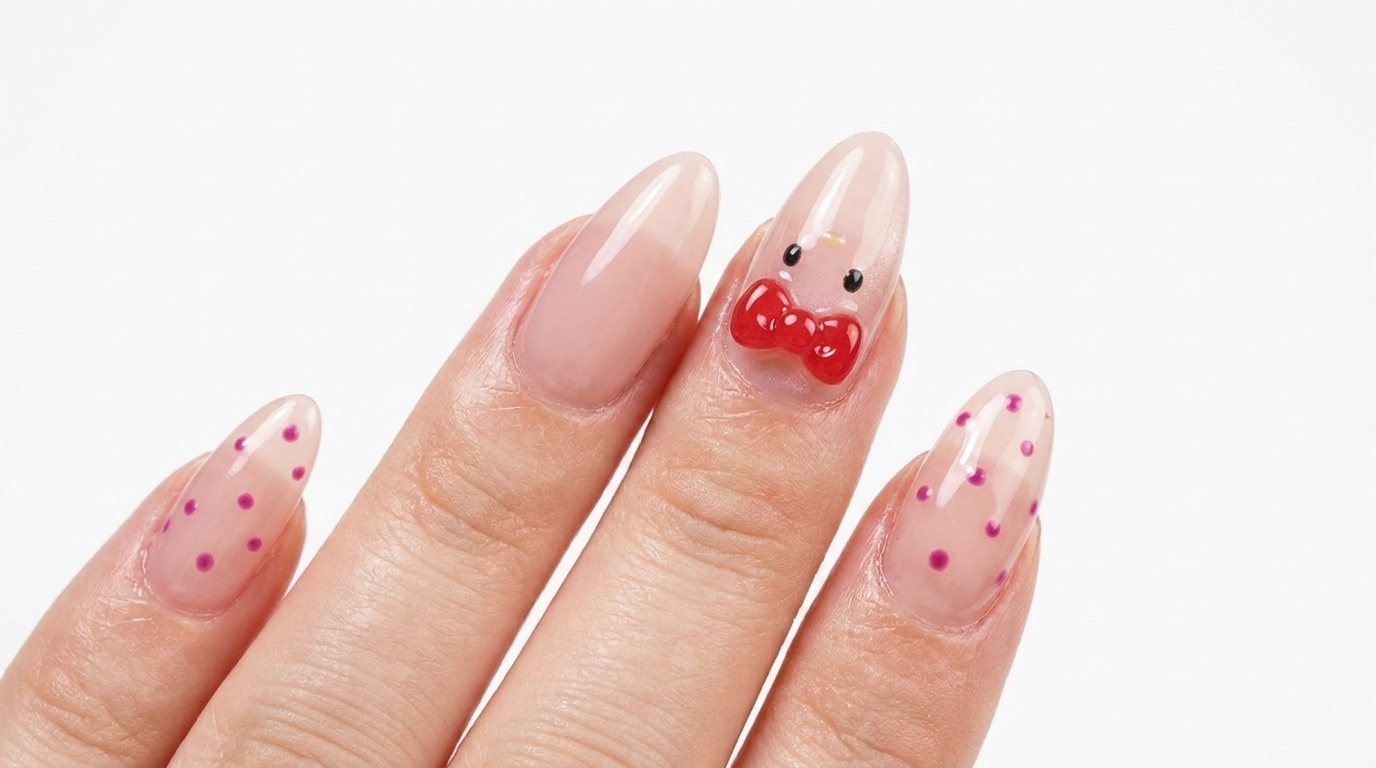 Manucure Adorable Style Hello Kitty — Tutoriel Pas à Pas