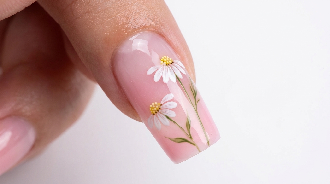 Ongles en Gel « Jardin de Marguerites » — Tutoriel Étape par Étape