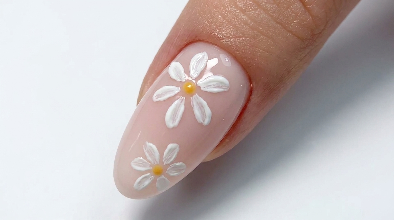 Nail art marguerites : tutoriel simple pour débutants