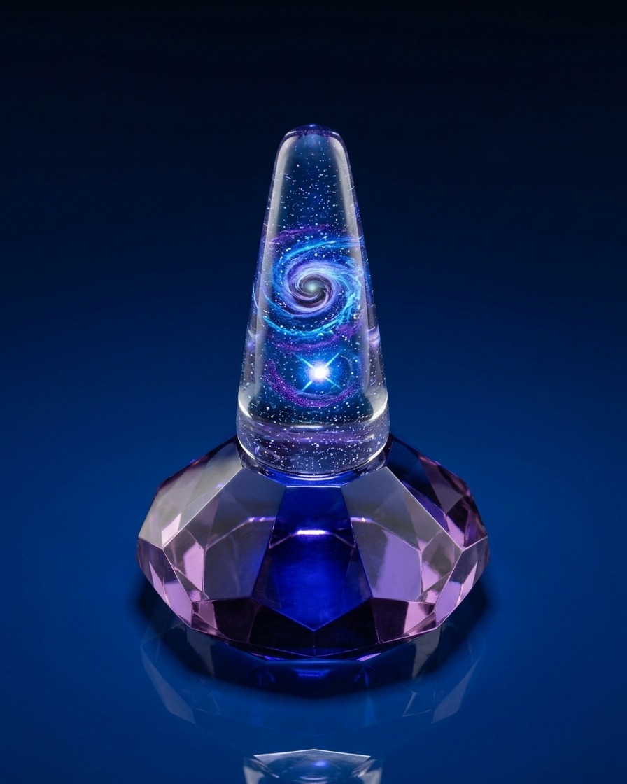 Vue claire dun ongle avec des paillettes argentées à lintérieur dune lampe UV bleue.
