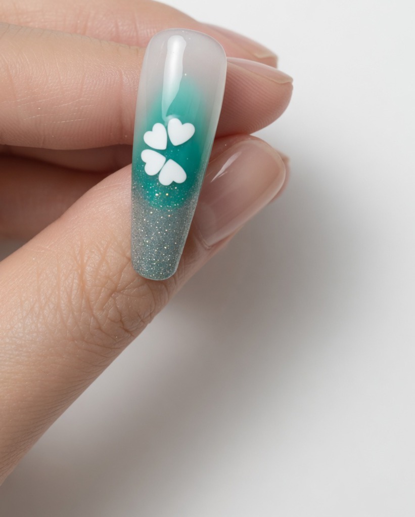 Gros plan de la fleur de sequins terminée, prête à être catalysée.