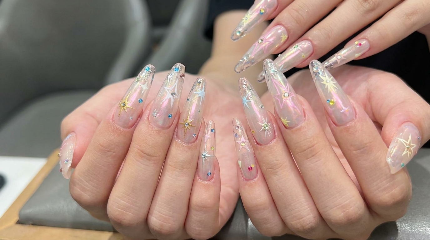 Ongles Chrome Étoile Explosive — Tutoriel Artistique en Gel
