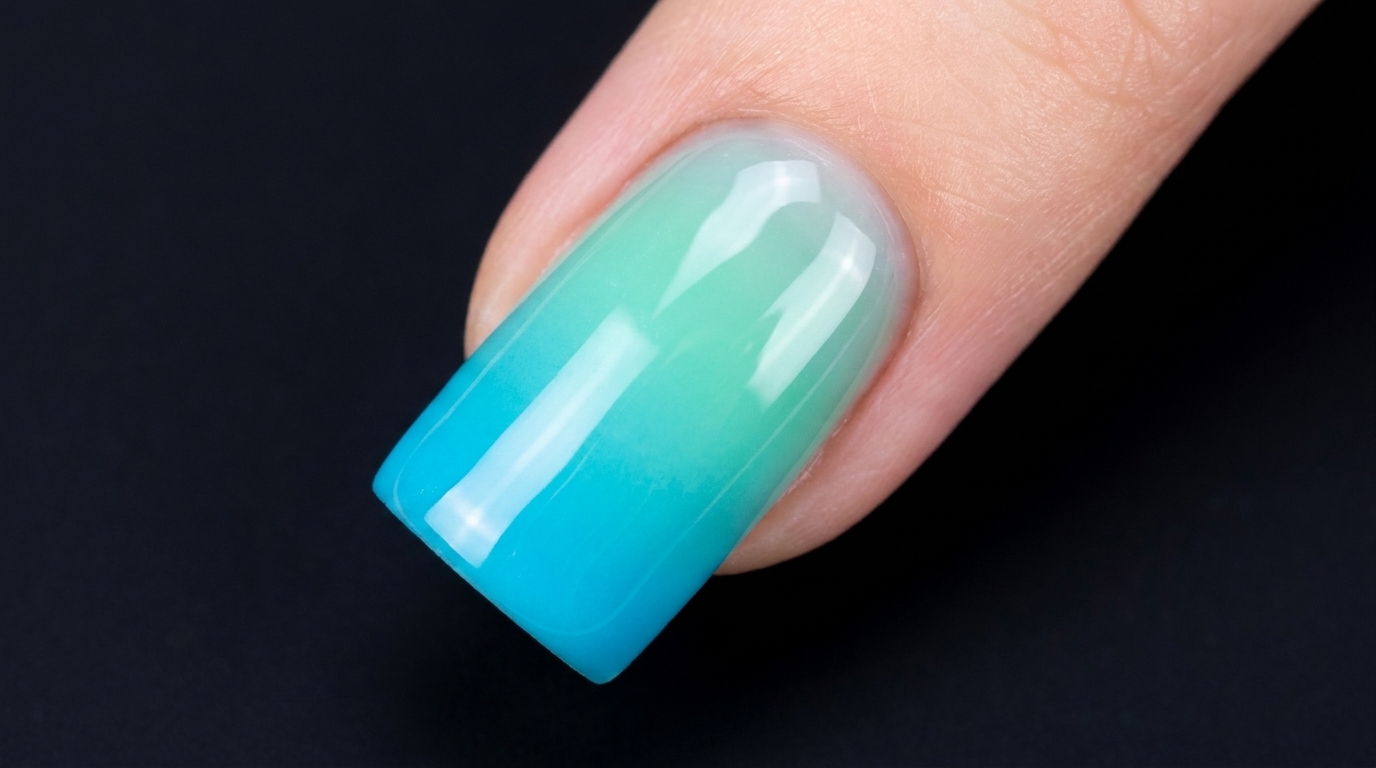 Ongles Gel Ombré Bleu-Vert — Tutoriel Étape par Étape