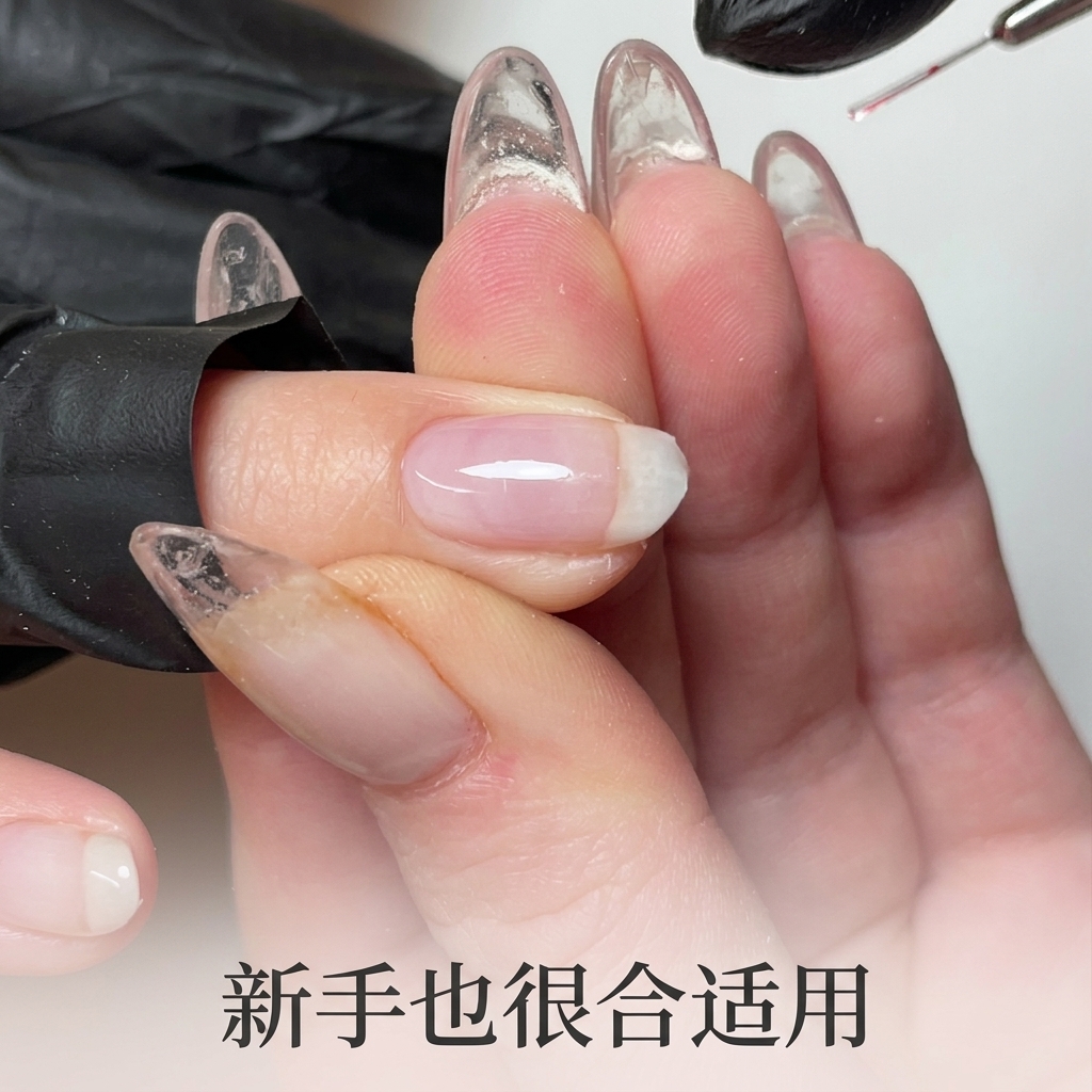 Une main catalysant ses ongles à lintérieur dune lampe LED professionnelle.