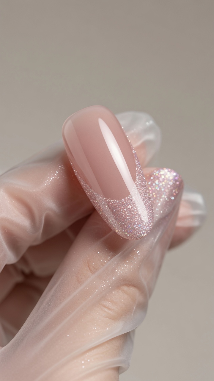 Manucure French aux paillettes satinées — Tutoriel d'art ongulaire sophistiqué