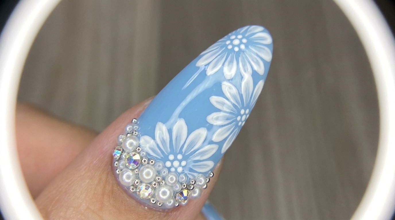 Nail Art Gel Marguerite Double Épaisseur — Tutoriel Floral Élégant