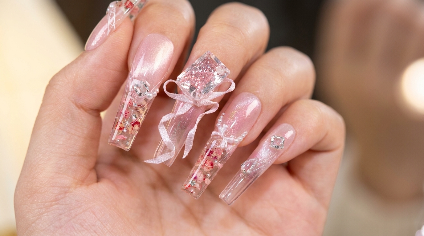 Tutoriel Ongles : Fleurs Séchées et Effet Cat-Eye