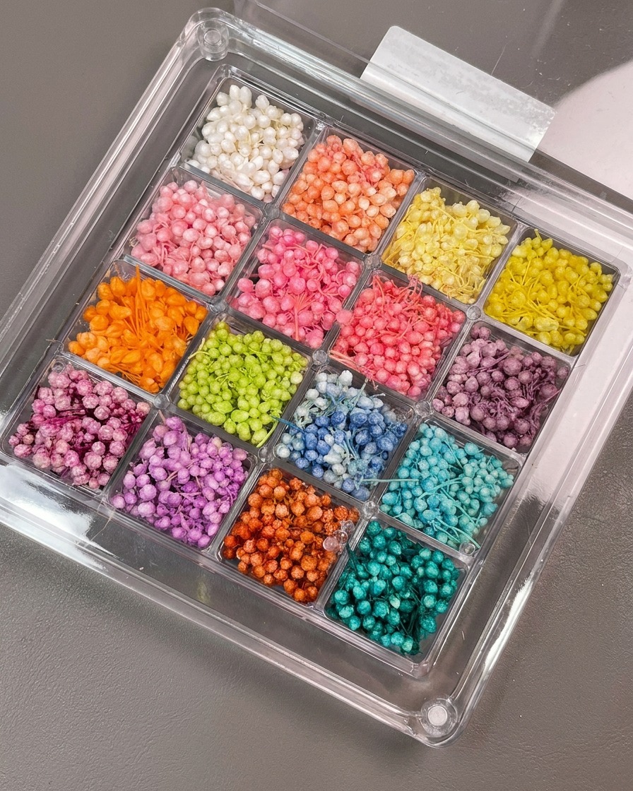 La main retournée montrant le dessous de la capsule transparente recevant une couche de base gel.
