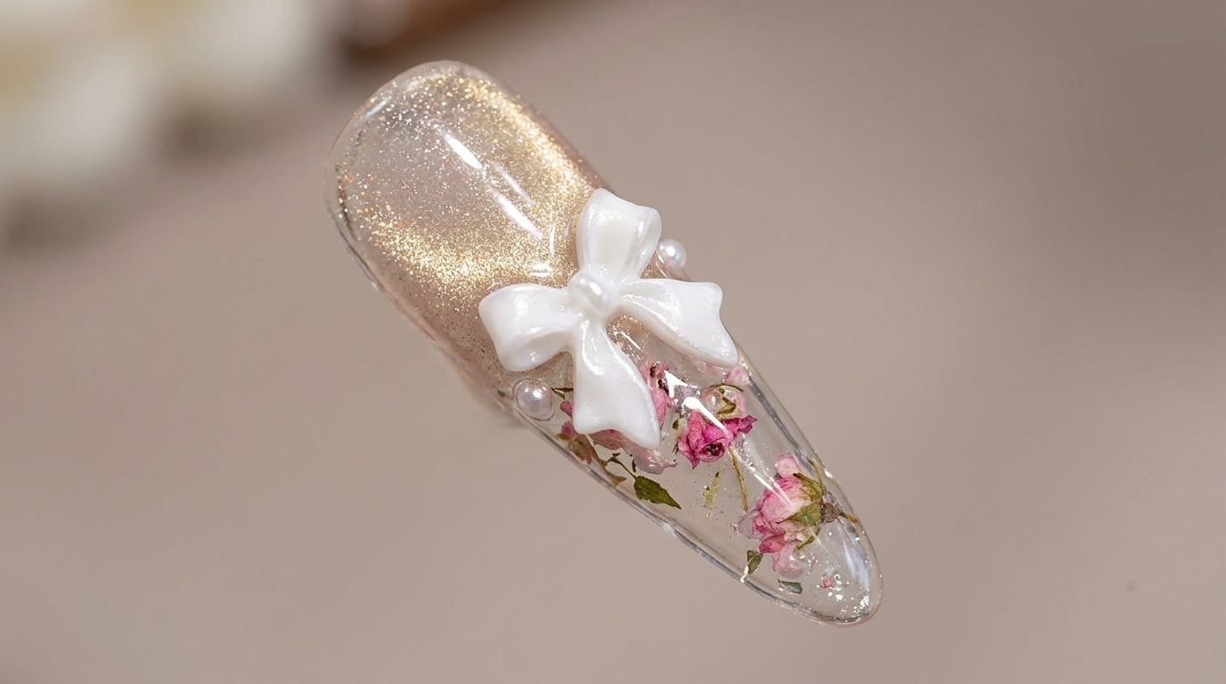 Nail Art Rose Givrée — Tutoriel Floral en 3D