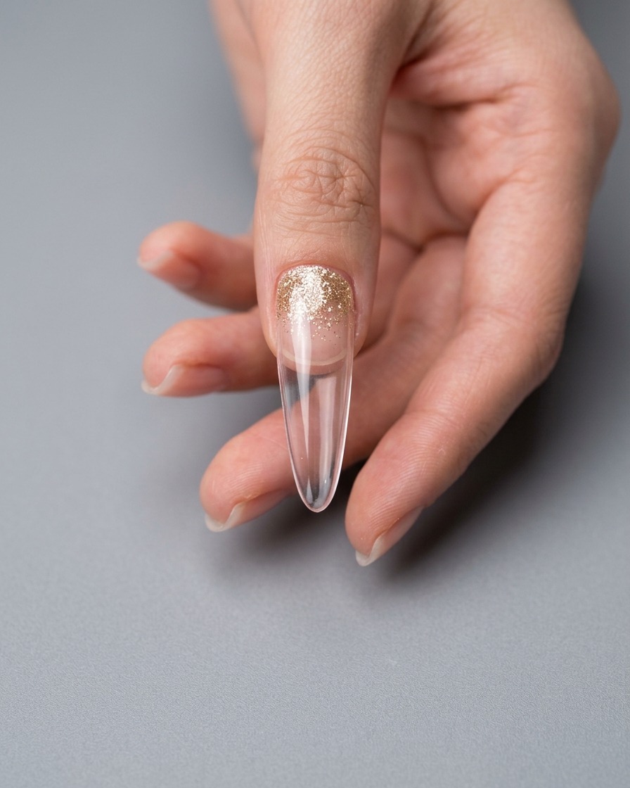 Application dune couche de base transparente sur la zone de longle pour préparer le placement des fleurs.
