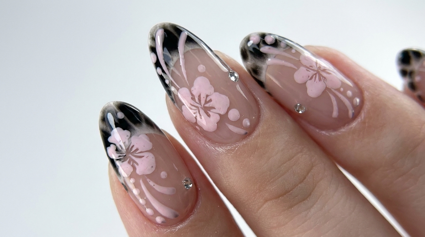 Manucure French Tip Cherry Blossom : Tutoriel Y2K rétro
