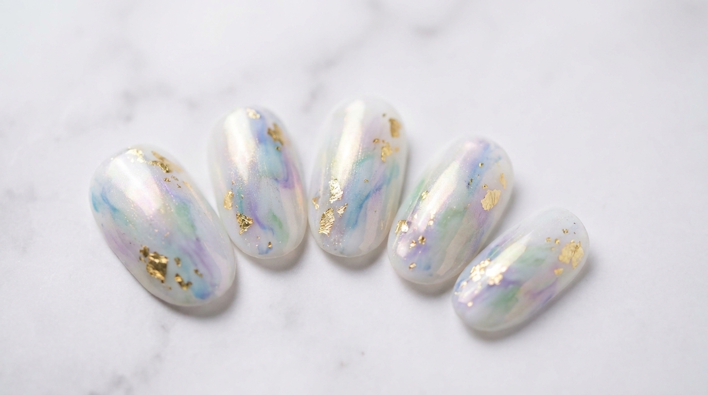 Nail Art Marbré d'Été — Tutoriel Étape par Étape