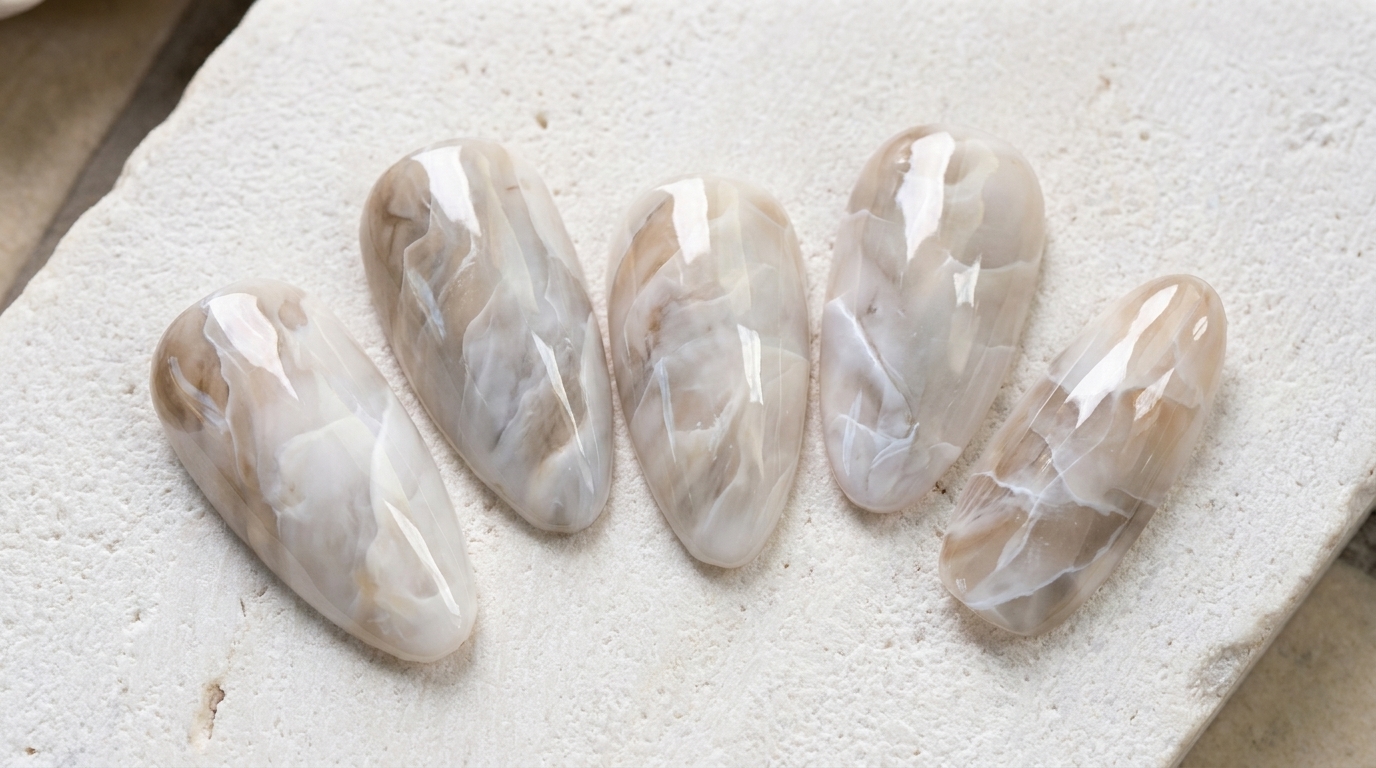 Ongles en gel effet marbre : tutoriel pour un design façon pierre naturelle
