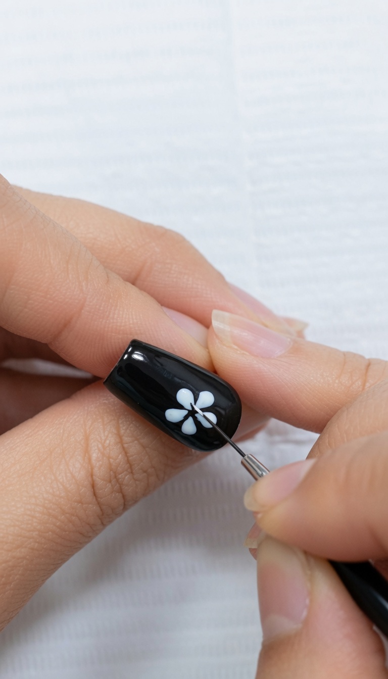 Tutoriel Ongles : Fleur à 5 Pétales — Débutant