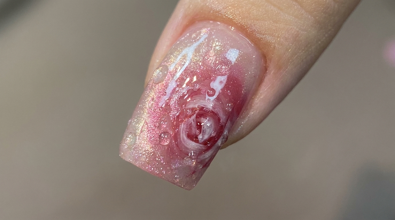 Ongles Rose Effet Rosée — Tutoriel Nail Art 3D Cat Eye