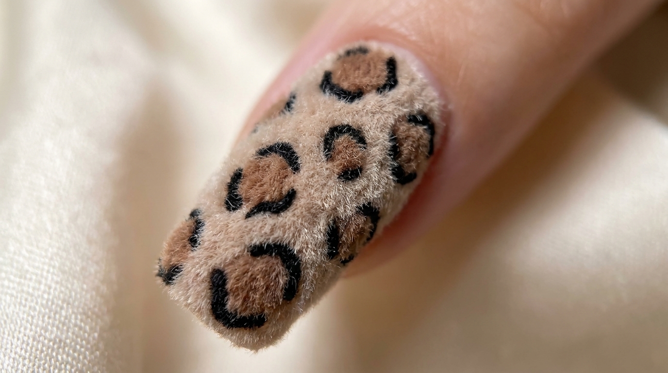 Manucure léopard effet velours — Tutoriel DIY texturé