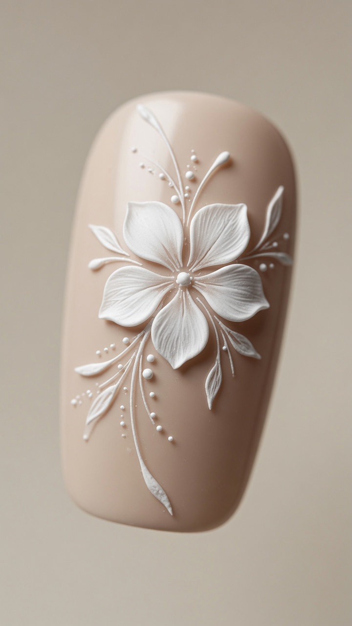 Nail Art Floral à Cinq Pétales — Tutoriel Gel pour Débutants