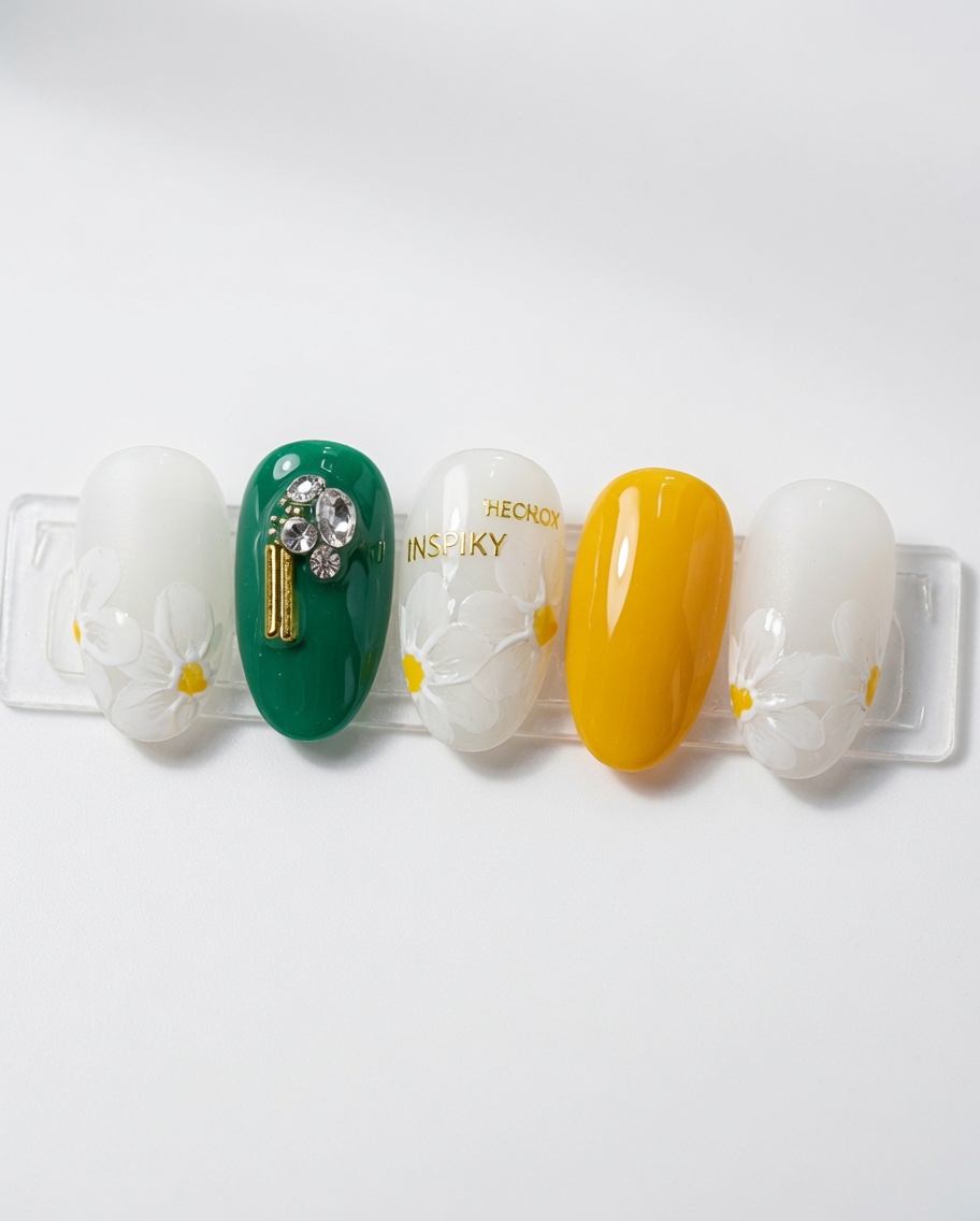 Application dun vernis gel blanc laiteux sur une capsule avec un pinceau.
