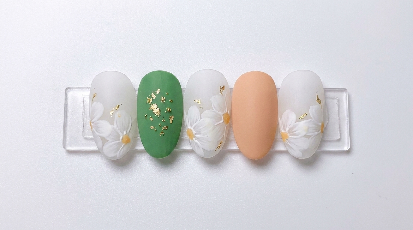 Nail Art Marguerites en Relief — Tutoriel Matte