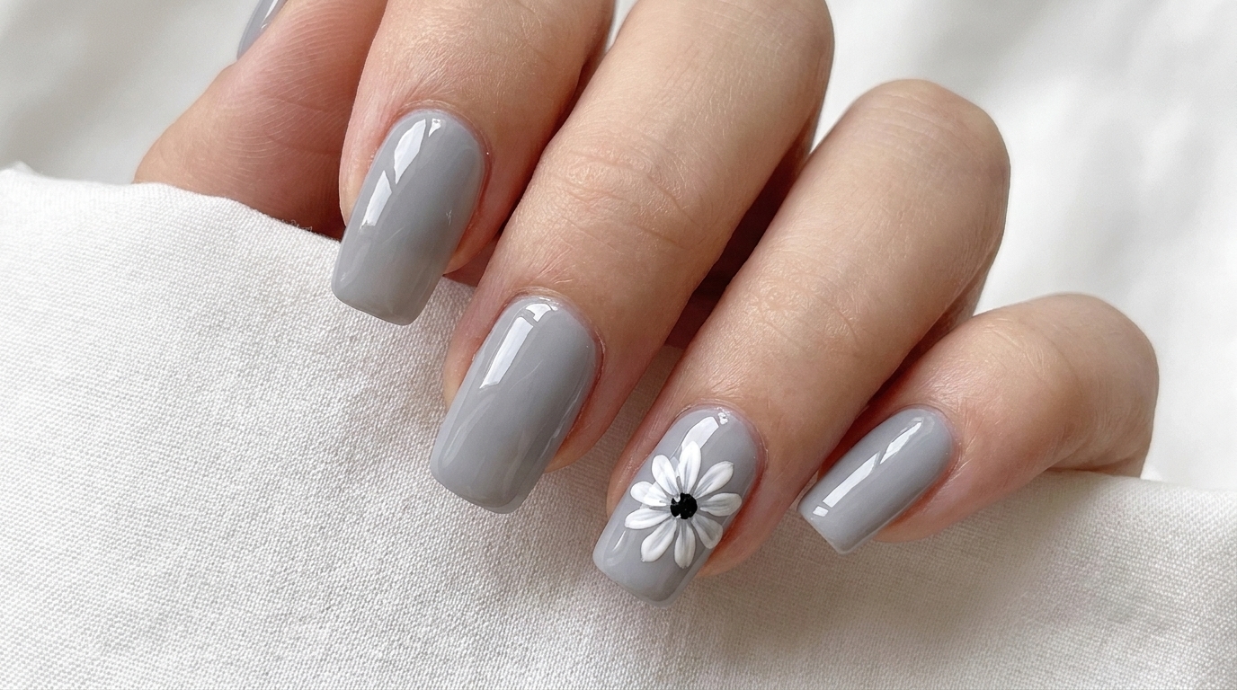 Manucure Japonaise en Gel à la Marguerite — Tutoriel Facile Pas à Pas